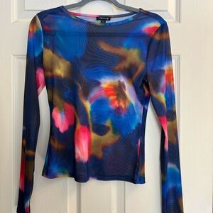 VENUS Vibrant Long Sleeve Sheer Top Xsmall
